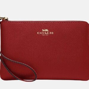 Coach Scarlet Leather Wristlet